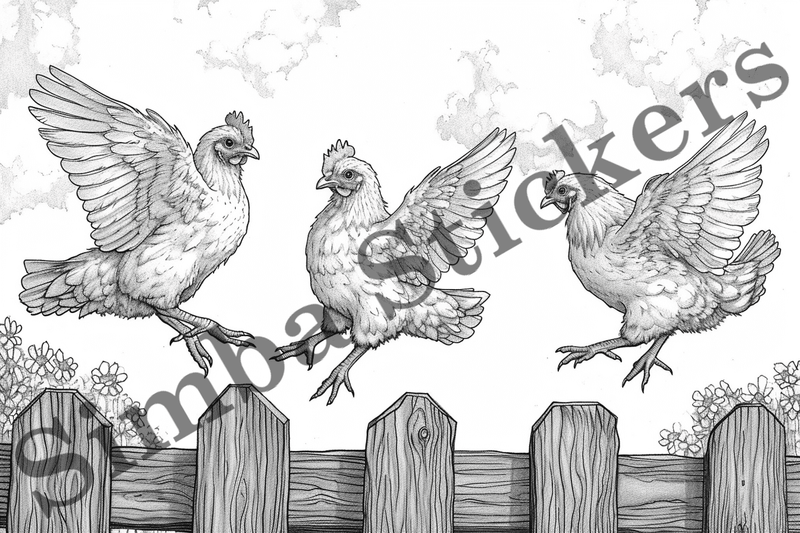 Colouring pages, Bundle of chicken, 25 images