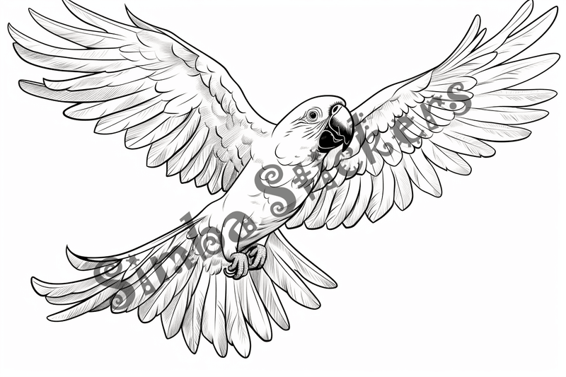 Colouring pages, bundle of parrots 2, 25 images