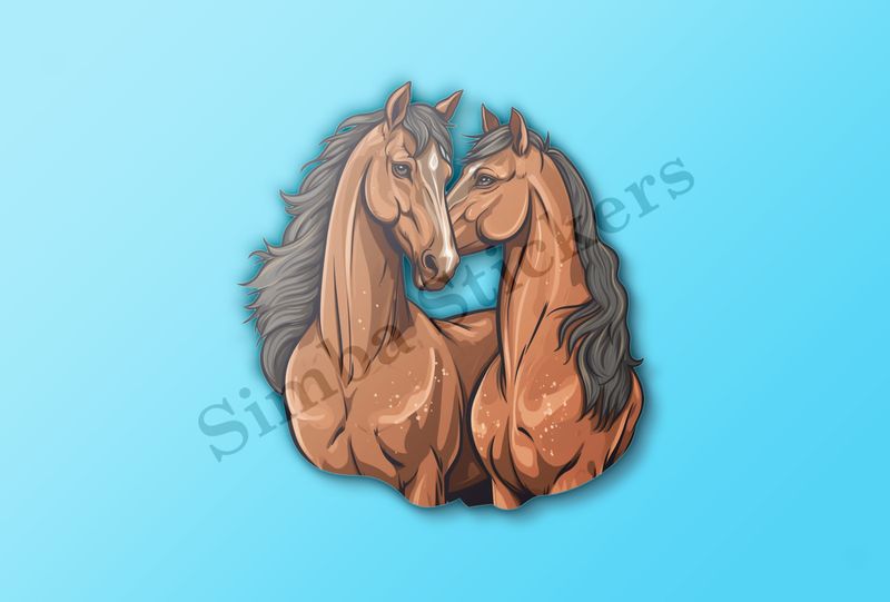 Two brown horses snuggling, tdwcyd