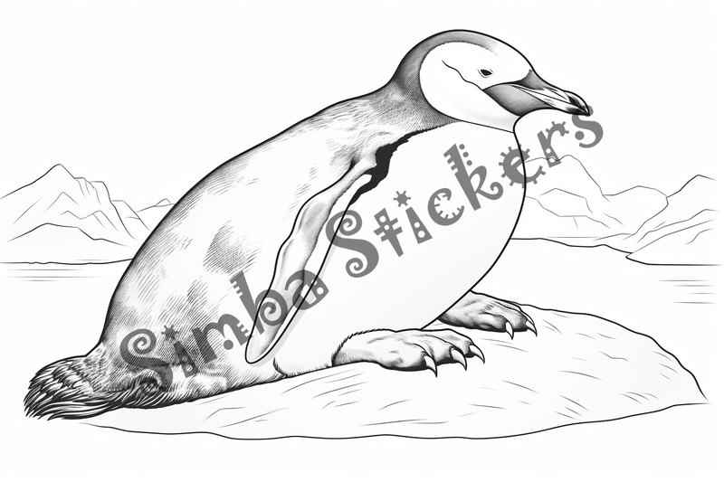 Colouring pages, bundle of penguins, 25 images