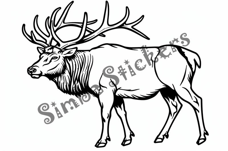 Colouring pages, bundle of elks, 25 images 2
