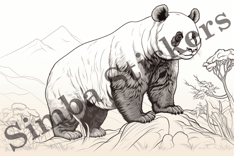 Colouring pages, bundle of pandas, 25 images, ldtg6c