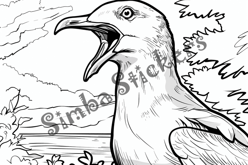 Colouring pages, bundle of seagulls 3, 25 images