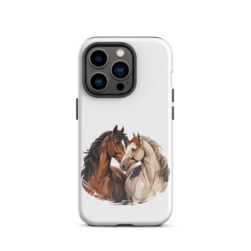 Tough Case for iPhone, Horses nose-to-nose, jbgjpy