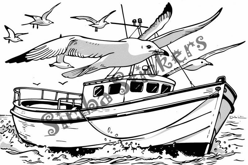 Colouring pages, bundle of seagulls 3, 25 images