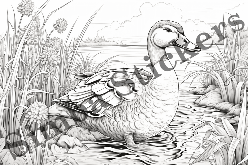 Colouring pages, Bundle of ducks in love, 25 images