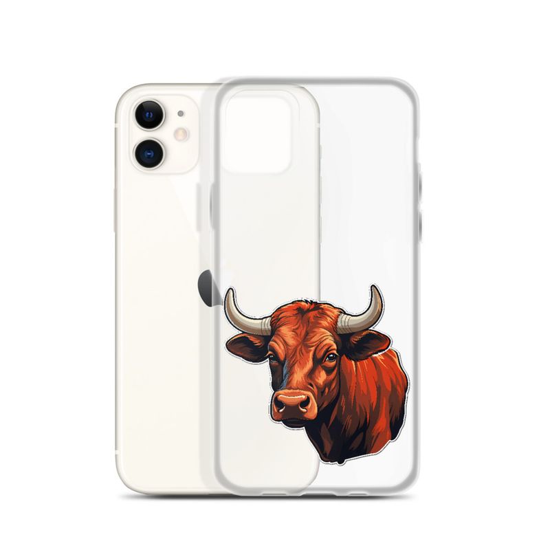 Clear Case for iPhone, Bull face, partial side view, bpor80