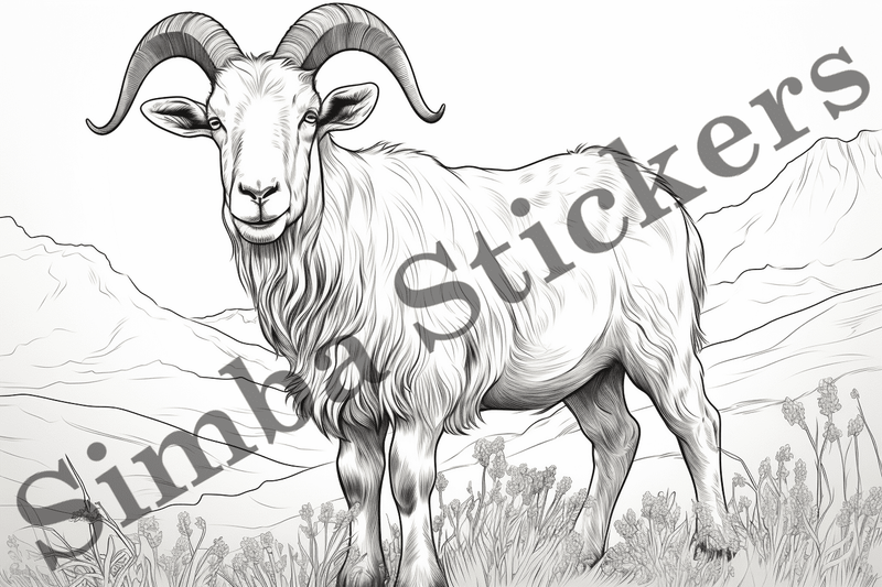 Colouring pages, Bundle of goats, 25 images