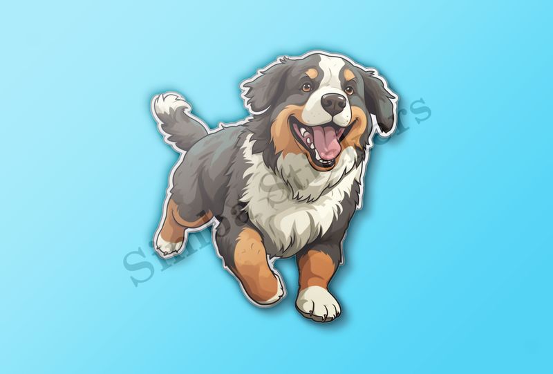 Bernase Mountain dog running