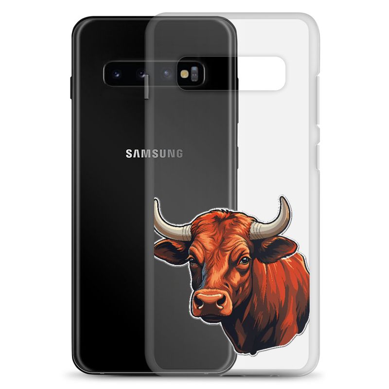 Clear Case for Samsung, Bull face, partial side view, bpor80