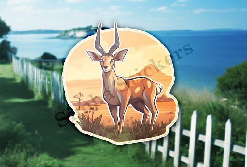Antelope in the Savanna, mountains in the background