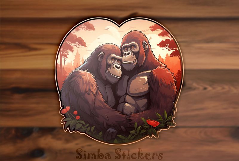 Gorillas in loving embrace, utnbj9