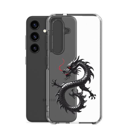 Clear Case for Samsung, Black Chinese dragon, iapoxq