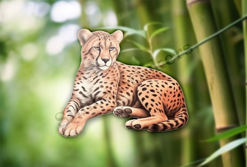 Cheetah resting , watercolour