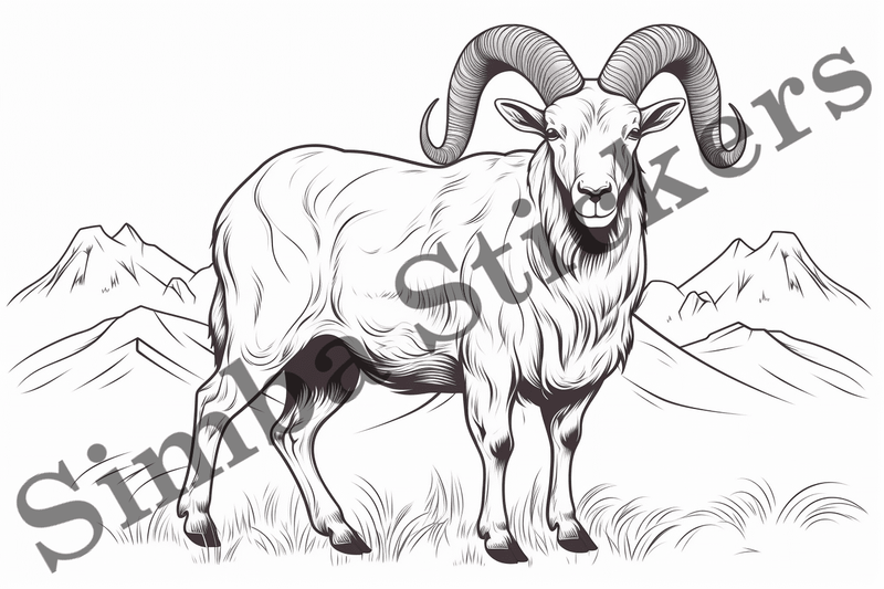 Colouring pages, Bundle of goats, 25 images