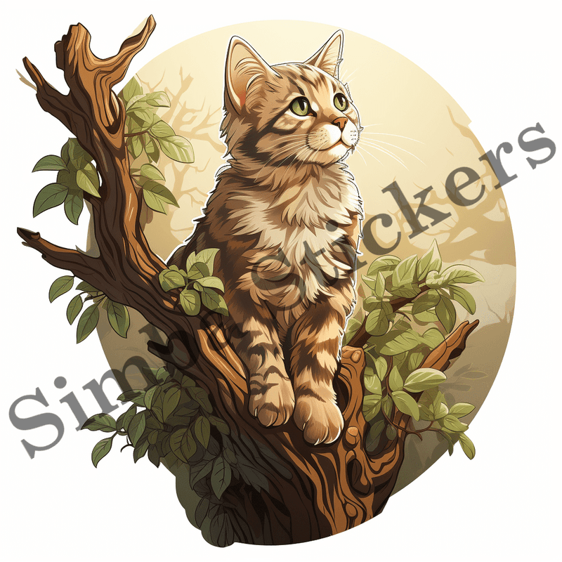 Cats in trees, image set, 10 images