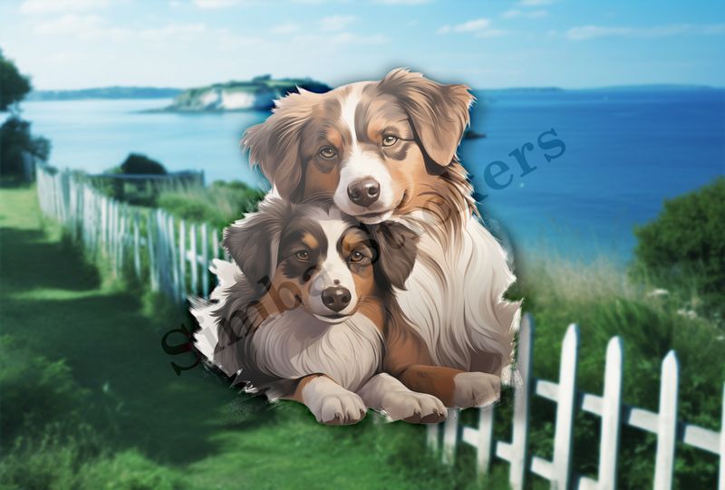 Dogs cuddling