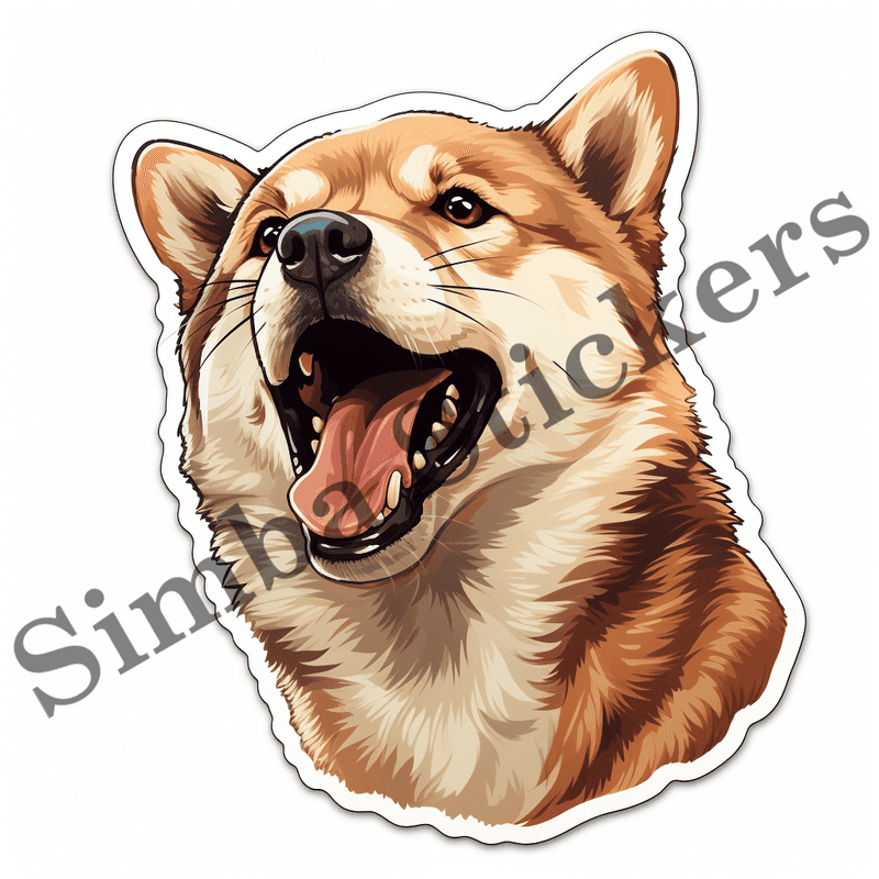 Akita dogs, sticker-style, image set, 10 images