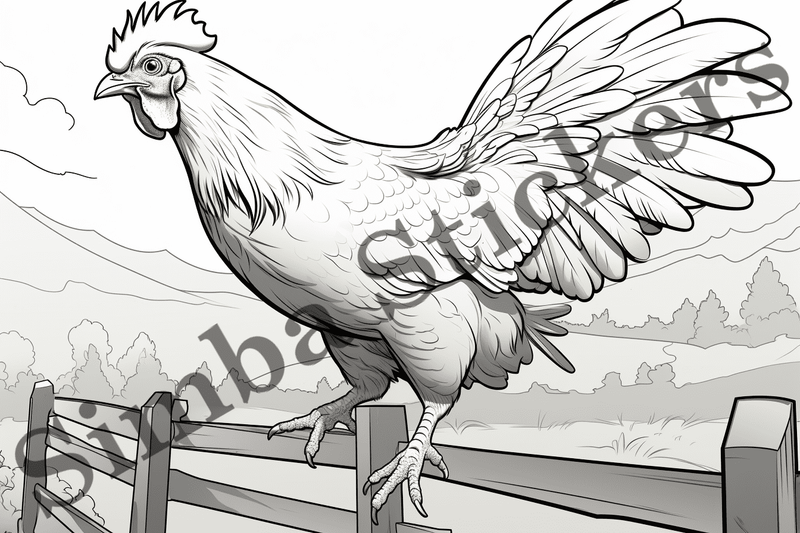 Colouring pages, Bundle of chicken, 10 images