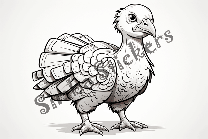Colouring pages, bundle of individual turkeys, 25 images