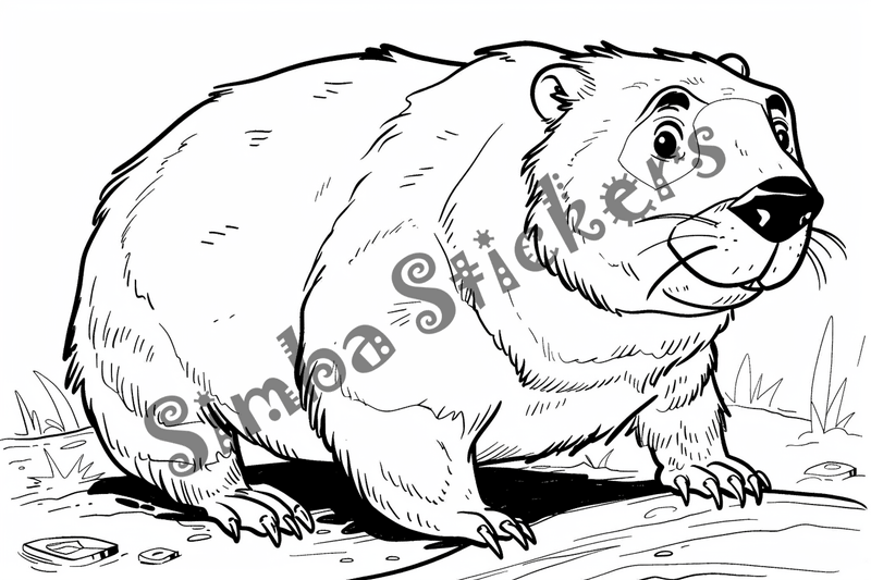 Colouring pages, bundle of beavers, 10 images