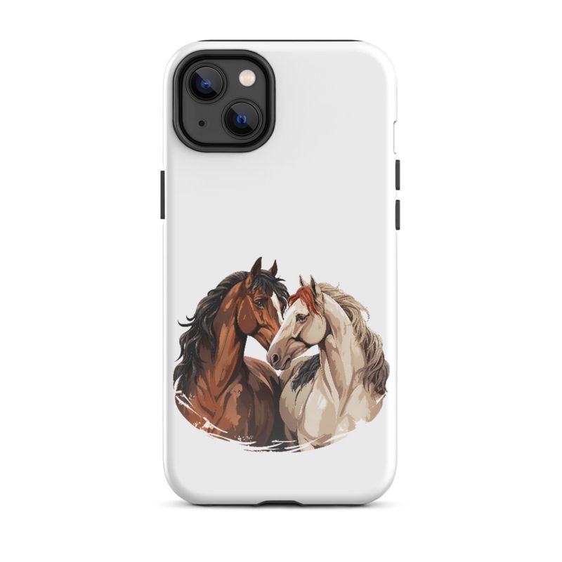 Tough Case for iPhone, Horses nose-to-nose, jbgjpy