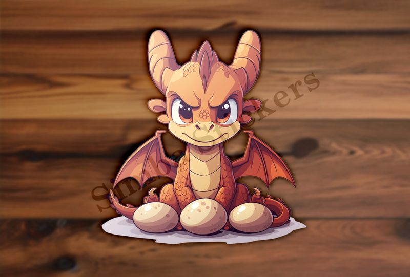 Dragon brooding furiously over eggs