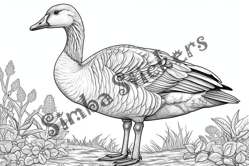 Colouring pages, bundle of geese, 25 images