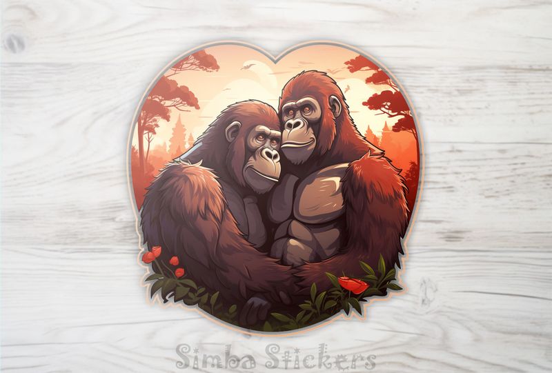 Gorillas in loving embrace, utnbj9