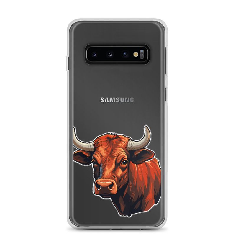 Clear Case for Samsung, Bull face, partial side view, bpor80