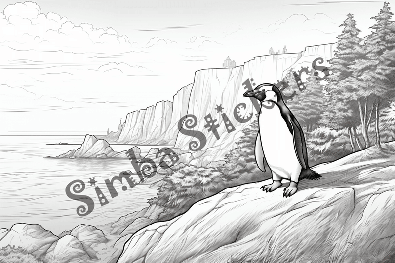 Colouring pages, bundle of penguins 2, 25 images
