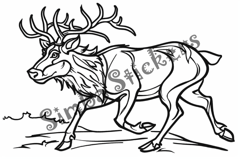 Colouring pages, bundle of elks, 25 images 2