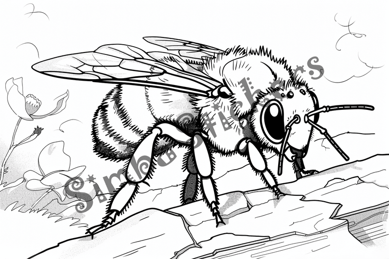 Colouring pages, bundle of bees, 50 images