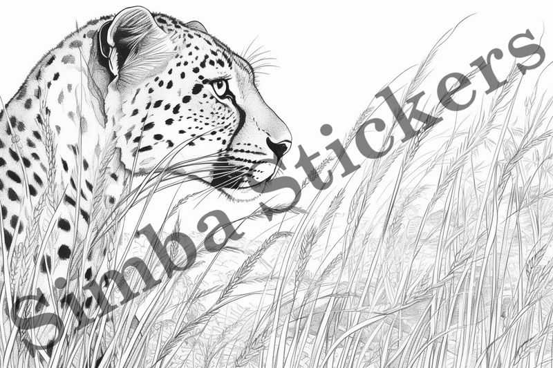 Colouring pages, Bundle of cheetahs, 25 images
