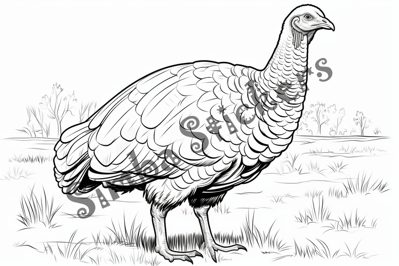 Colouring pages, bundle of individual turkeys, 25 images