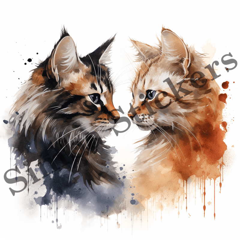 Cats in love, nose-to-nose, image set, 10 images