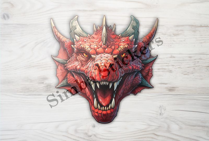 Red Chinese dragon face
