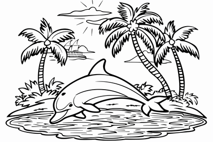Colouring pages, bundle of dolphins, 25 images