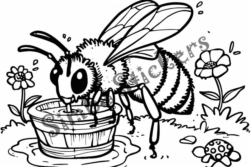 Colouring pages, bundle of bees, 25 images 2