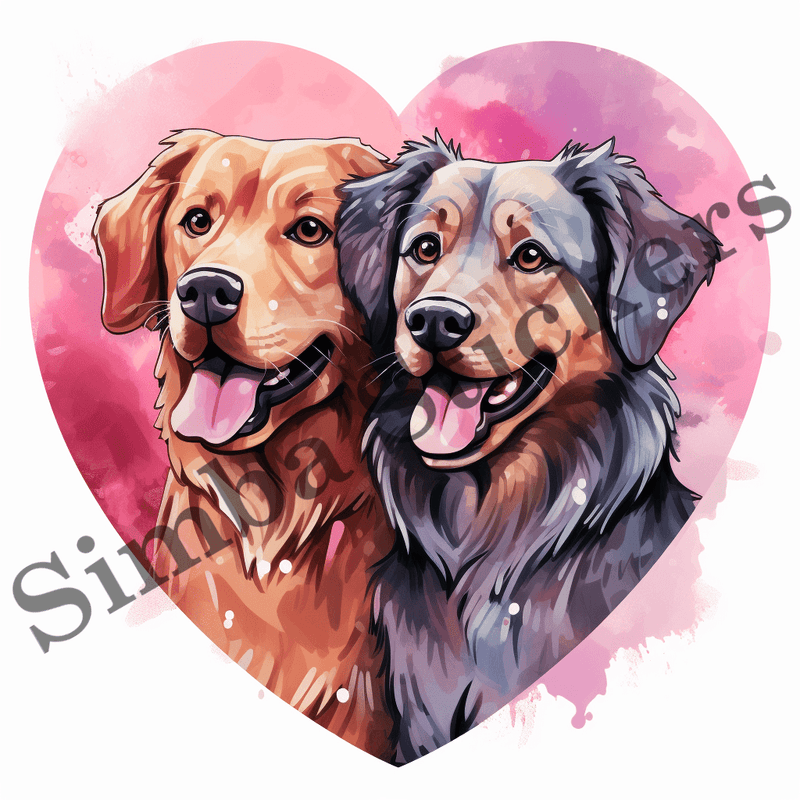 Labrador Retriever dogs in love, image set, 10 images