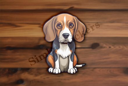 Beagle dog looking somewhat sad