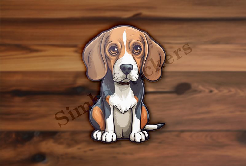 Beagle dog looking somewhat sad