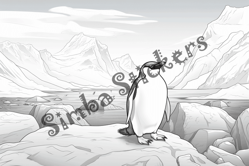 Colouring pages, bundle of penguins 2, 25 images