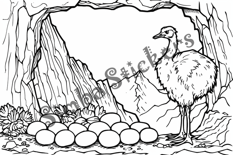 Colouring pages, bundle of ostriches, 25 images