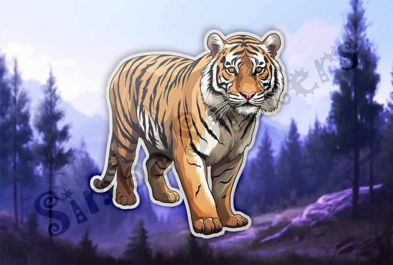 Tiger partially from the side, looking slightly right