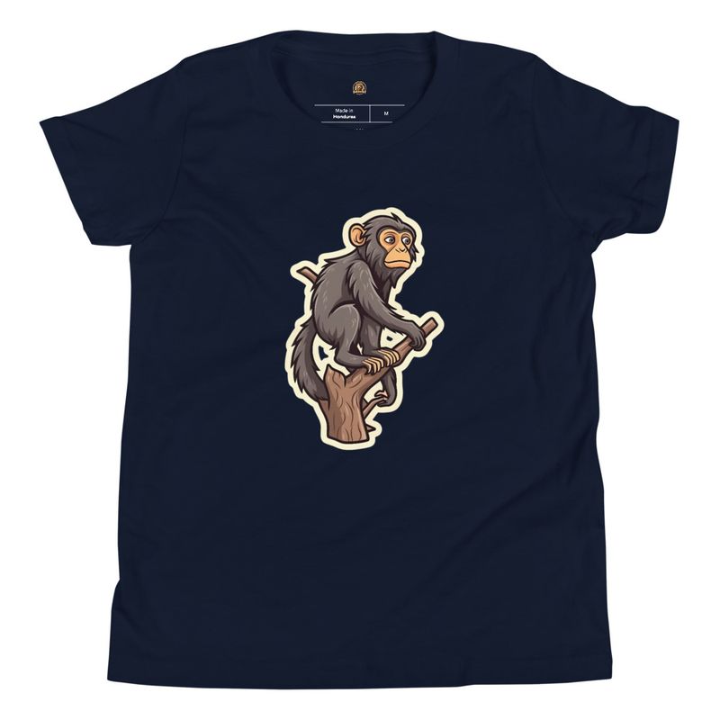 Youth T-shirt, Baboon on a tree, looking sad 