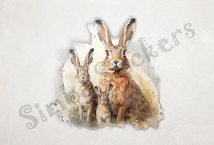 Hare family, looking straight ahead
