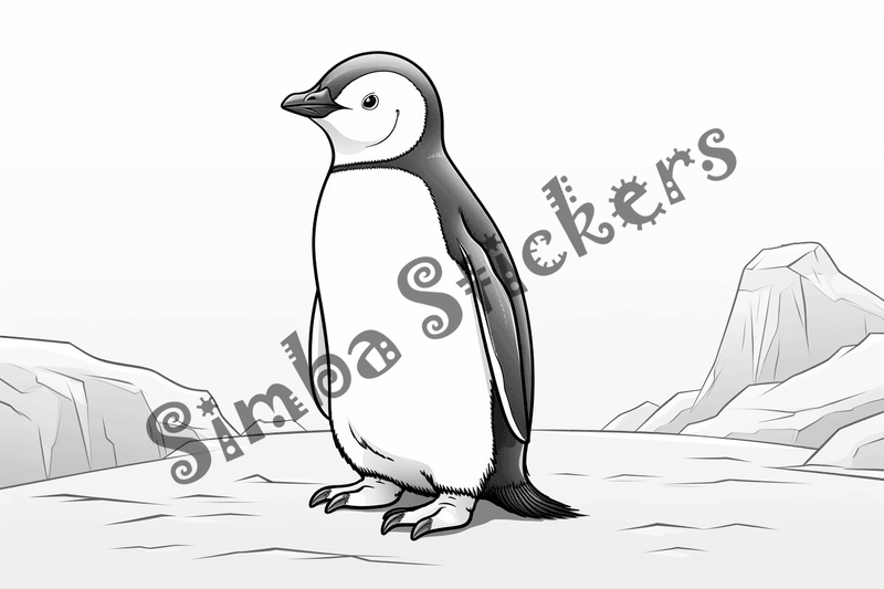Colouring pages, bundle of penguins, 10 images