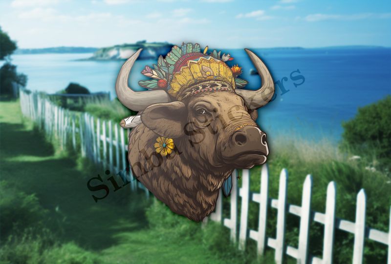 African buffalo ornamented