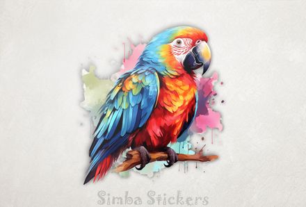 Parrot perching, watercolour, xh4agh